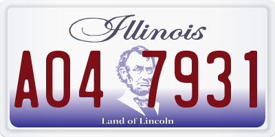 IL license plate A047931