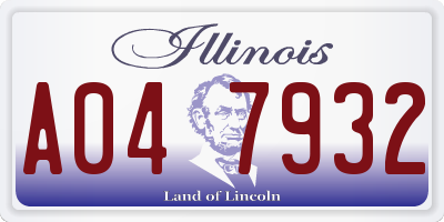 IL license plate A047932