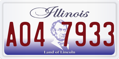 IL license plate A047933