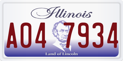 IL license plate A047934