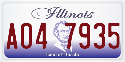 IL license plate A047935