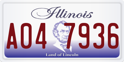 IL license plate A047936