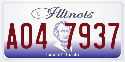 IL license plate A047937