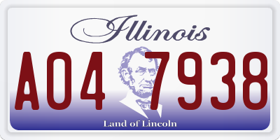 IL license plate A047938