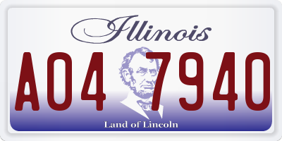 IL license plate A047940