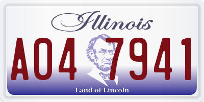 IL license plate A047941
