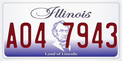 IL license plate A047943