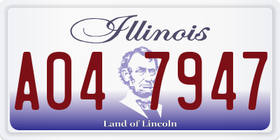 IL license plate A047947