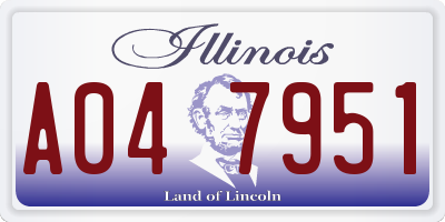 IL license plate A047951