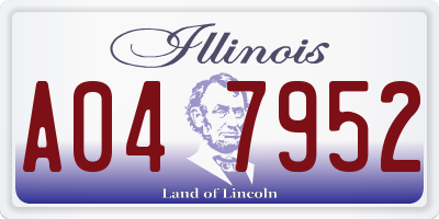 IL license plate A047952