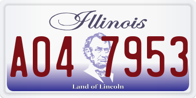 IL license plate A047953