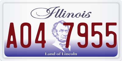 IL license plate A047955