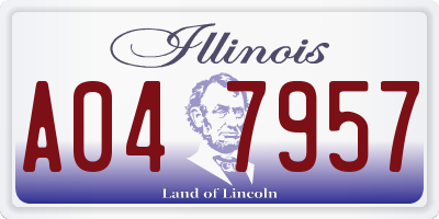 IL license plate A047957