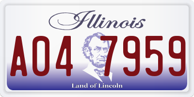 IL license plate A047959