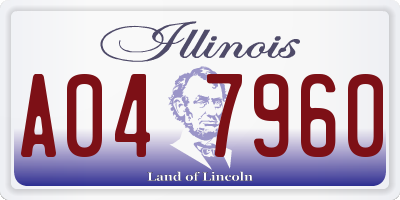IL license plate A047960