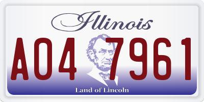 IL license plate A047961