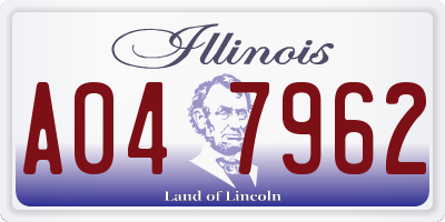 IL license plate A047962
