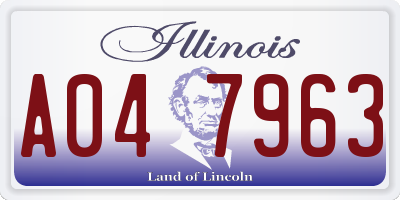 IL license plate A047963