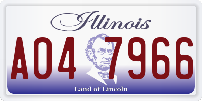 IL license plate A047966