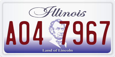 IL license plate A047967
