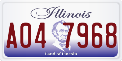 IL license plate A047968