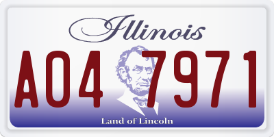 IL license plate A047971