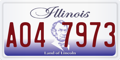 IL license plate A047973