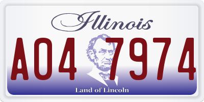 IL license plate A047974