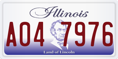 IL license plate A047976