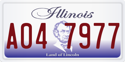 IL license plate A047977