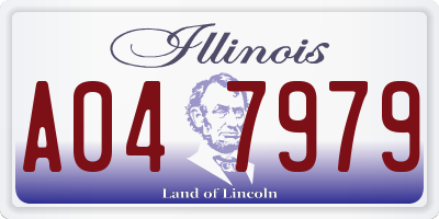 IL license plate A047979