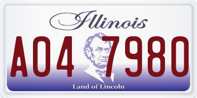 IL license plate A047980