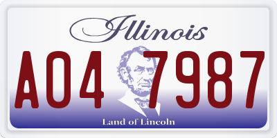 IL license plate A047987