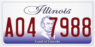IL license plate A047988