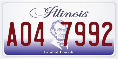 IL license plate A047992
