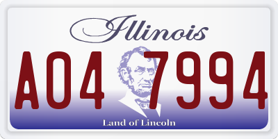 IL license plate A047994