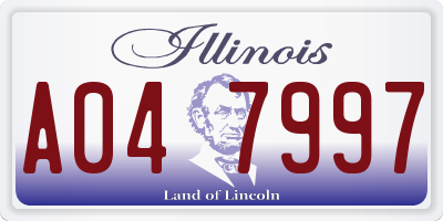 IL license plate A047997