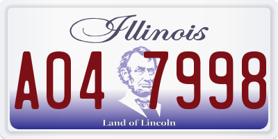 IL license plate A047998