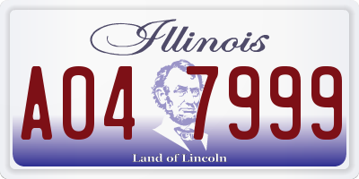 IL license plate A047999