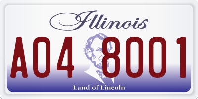 IL license plate A048001
