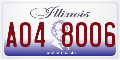 IL license plate A048006