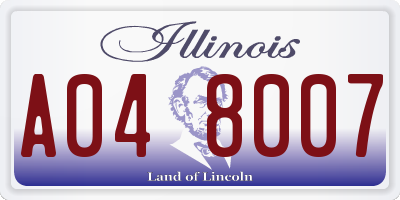 IL license plate A048007