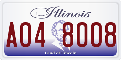 IL license plate A048008
