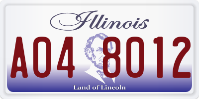 IL license plate A048012