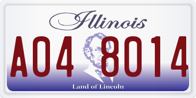 IL license plate A048014