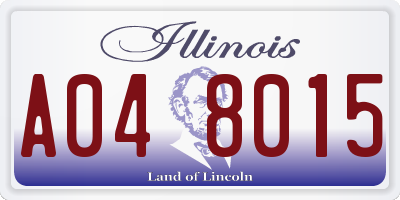 IL license plate A048015