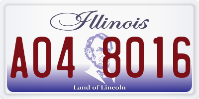 IL license plate A048016