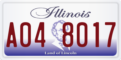 IL license plate A048017