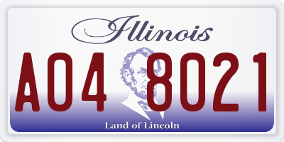 IL license plate A048021