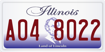 IL license plate A048022